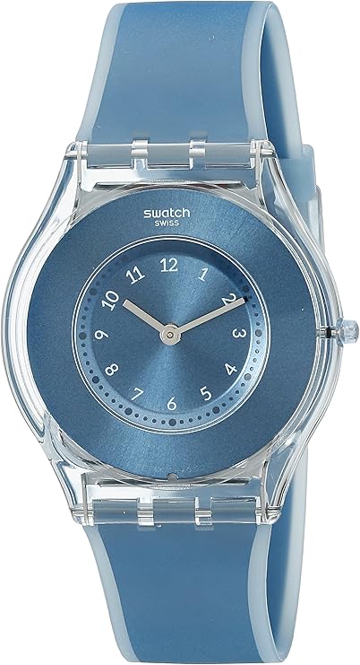 swatch 女式 sfs103 皮肤模拟显示屏瑞士石英蓝色手表
