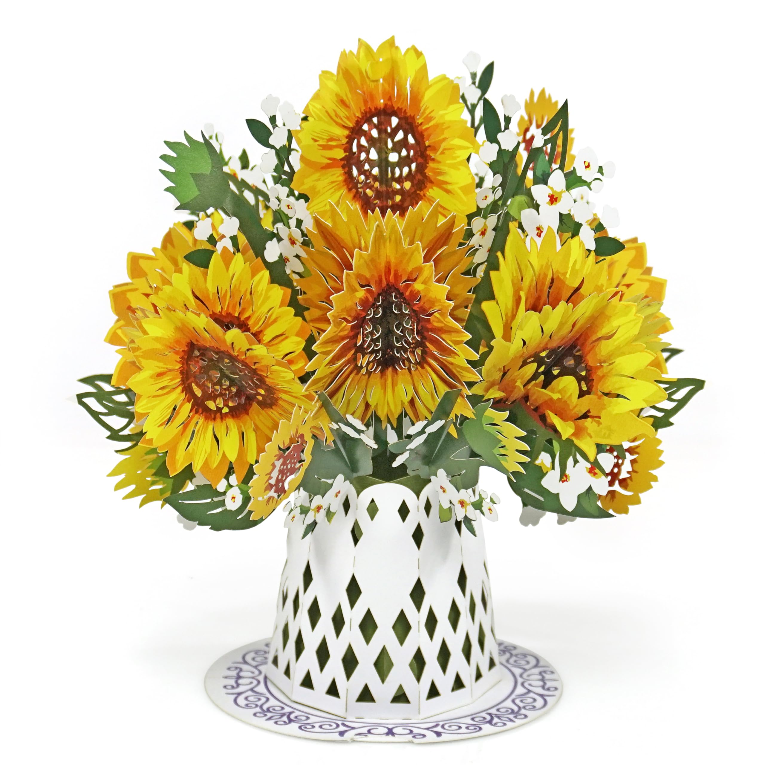 CUTPOPUP Sunflower bouquet,3D pop-up birthday card with detachable flowers US8-55US2727