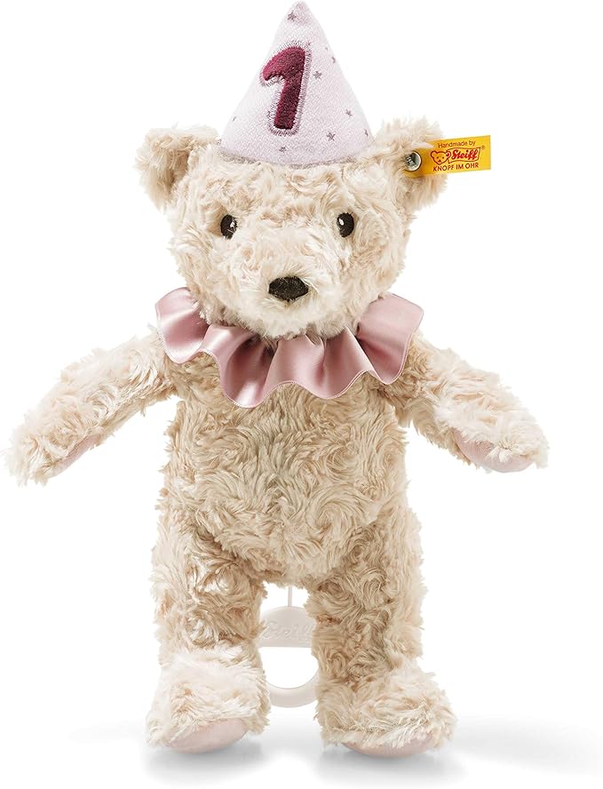 steiff happy 1 岁生日女孩泰迪熊,带音乐盒