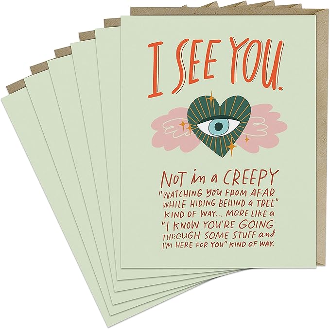 6 件装 emily mcdowell &amp; friends i see you 卡片,空白贺卡