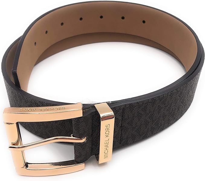 michaelkors迈克高仕553143mk交织字母皮带巧克力带扣金