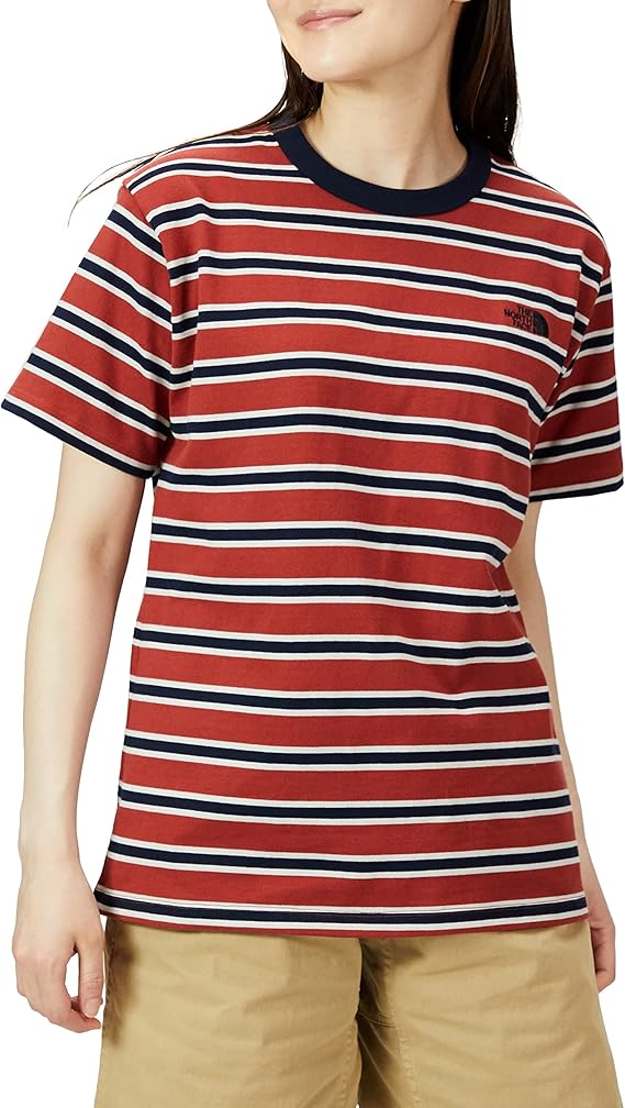 north face 北面 针织衫 s/s multi border t 短袖 多条纹t恤 女士