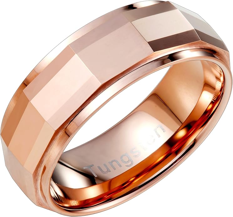 urban jewelry 时尚实心钨基青铜金属戒指 结婚订婚 8 毫米戒指 男式