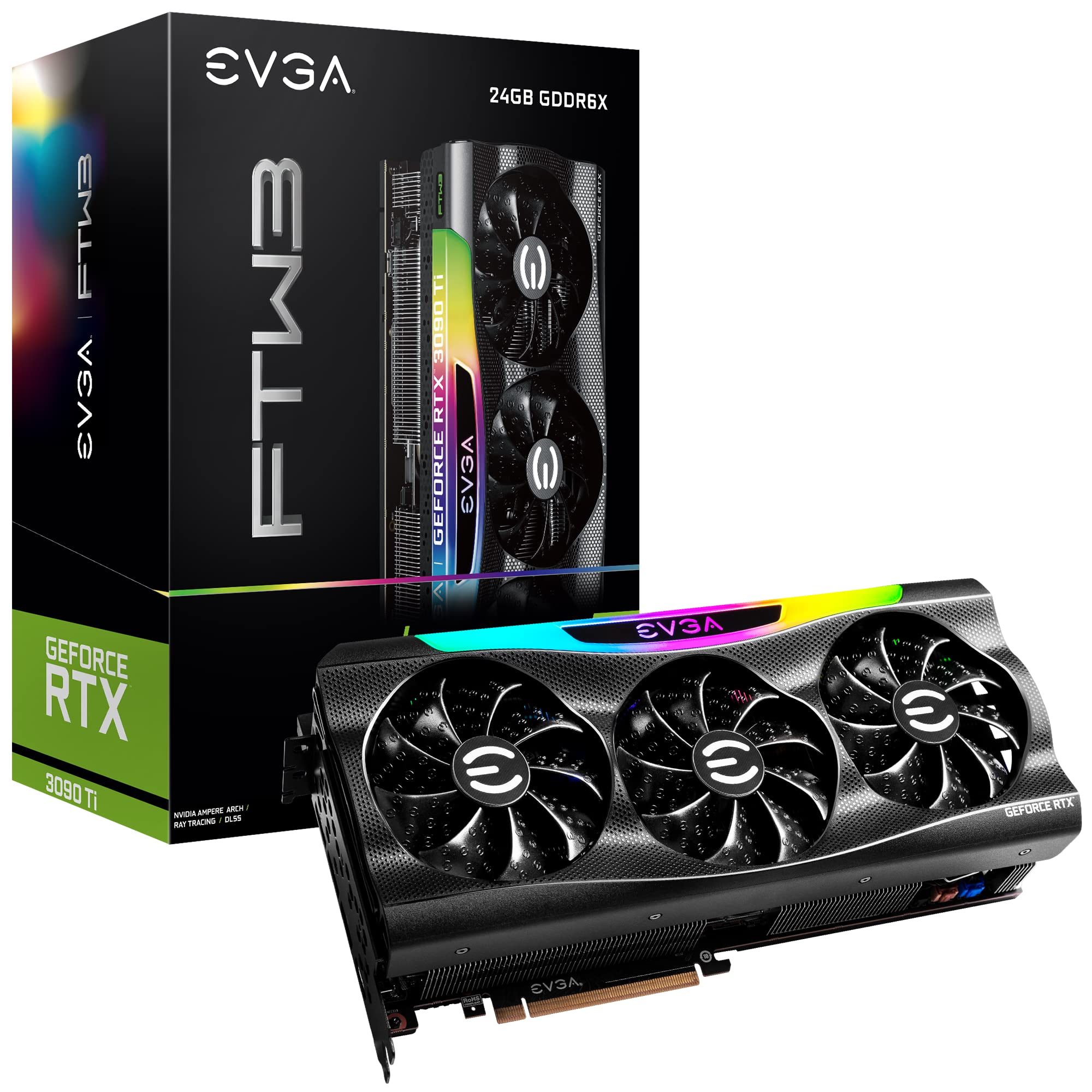 EVGA GeForce RTX 3090 Ti FTW3 GAMING, 24G-P5-4983-KR, 24GB GDDR6X, iCX3, ARGB LED, backplane, free eLeash