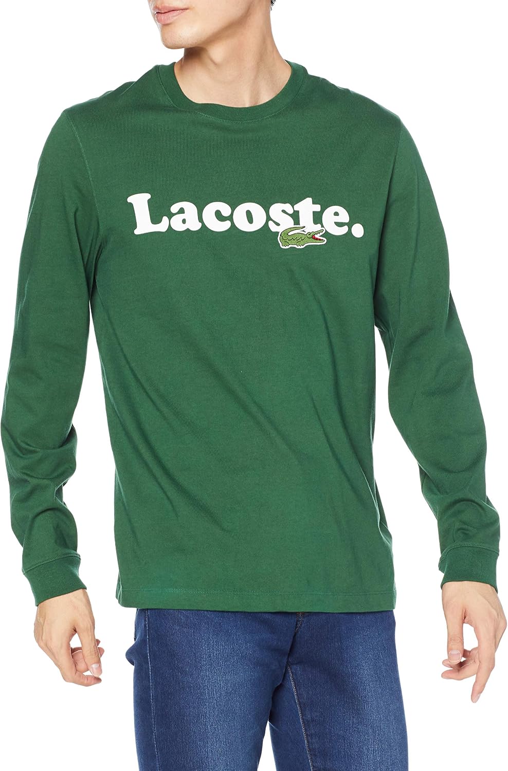lacoste t恤 〔官方〕 带徽标品牌字母印花长袖t恤 男士 th1899l