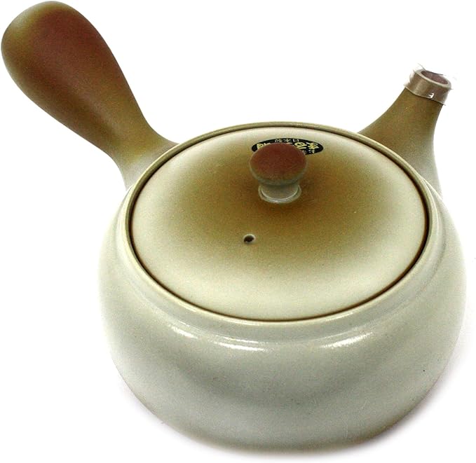 久村陶器(hisamuratouki) 茶壶 白色 620毫升 万古烧 圆网 茶壶 7311