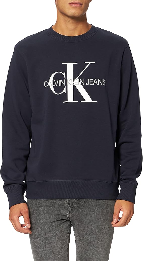 calvin klein jeans 男士标志性字母圆领运动衫