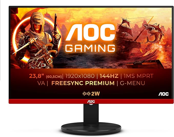 aoc gaming g2490vxa - 24 英寸 fhd 监视器,144hz,1 ms mprt,va,amd