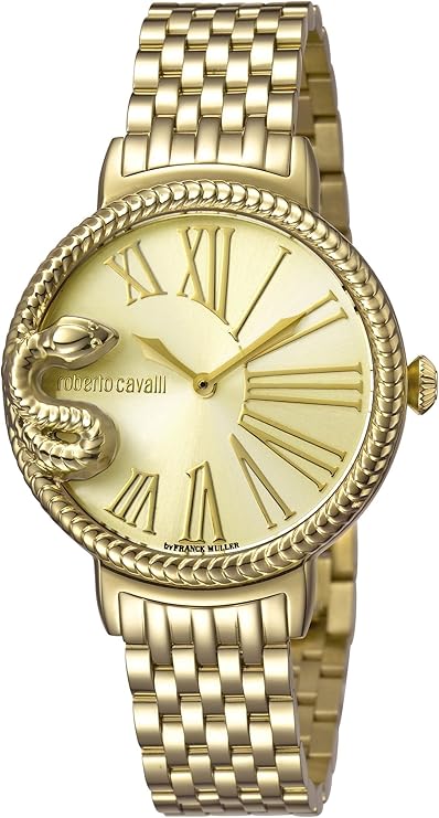 roberto cavalli 女式 瑞士石英手表 金色表带 20(型号:rv1l020m0086)