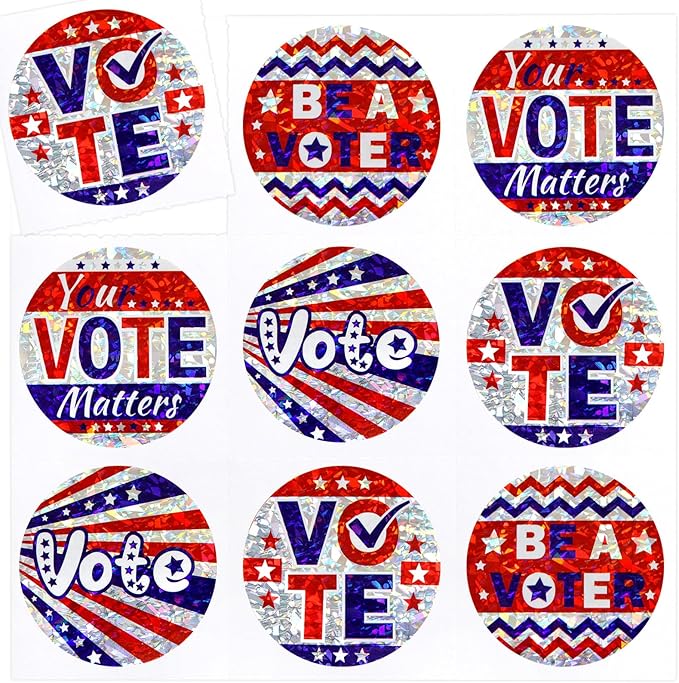 投票贴纸爱国选举闪耀投票贴纸用于选举活动 120 张