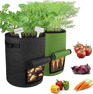 2 件植物生长袋 土豆袋 种植土豆种植袋 植物袋 户外