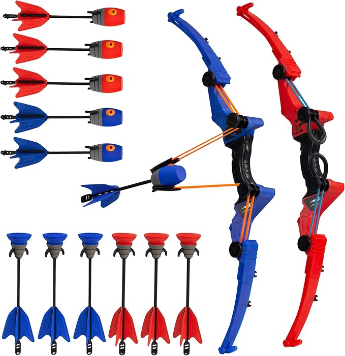 zing air storm z-tek 弓双装,1 个红色弓,1 个蓝色弓,6 个区域口哨