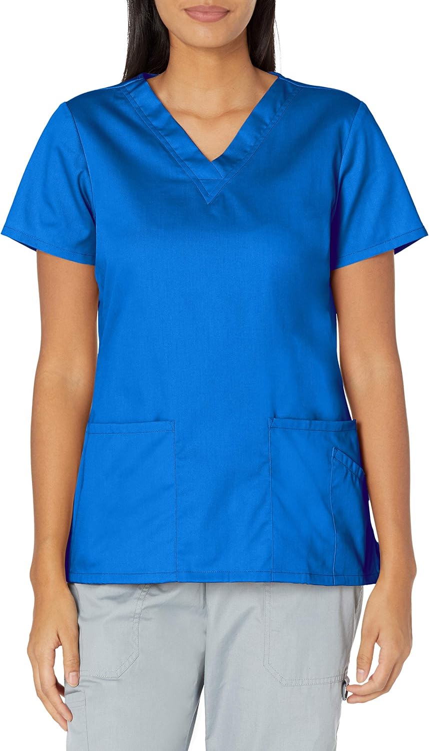 cherokee 女式工作服弹性与确定性 v 领上衣 皇家蓝 x-small