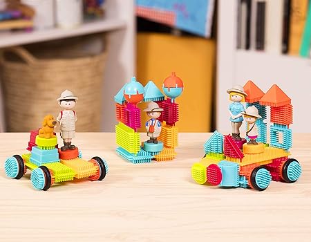 Bristle Blocks 比瑞鬃块撒哈拉探险系列拼插鬃毛积木玩具积木85件套旅行箱装2岁以上3073z 玩具 亚马逊中国
