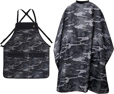 king midas 理发斗篷和围裙 - 男式涤纶棉理发披风和理发师 apro