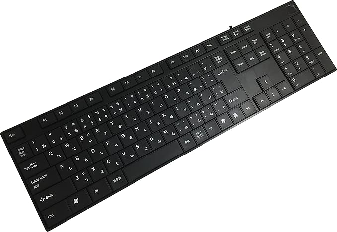 aotech 几乎没有的薄型细长日语109键键盘 黑色 aok-tk506bk-a