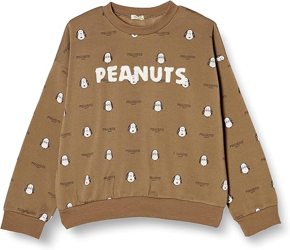 [花生] 史努比 运动衫 全花纹 商标 刺绣 起绒 童装 男孩 女孩