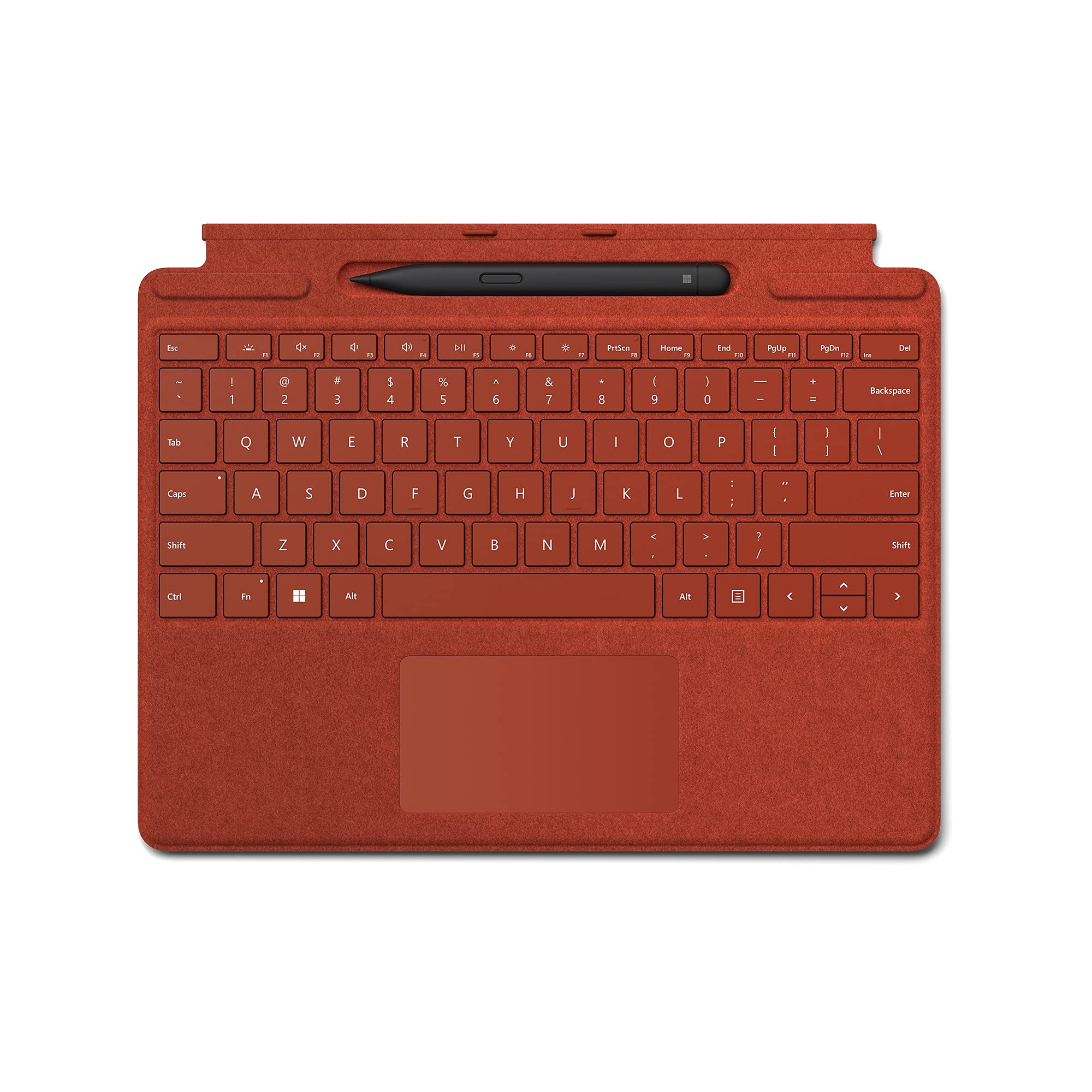 Microsoft Surface Pro 8 or Pro X - Signature Type Solid Keyboard - Red - and Slim Pen 2- Black - Bundled