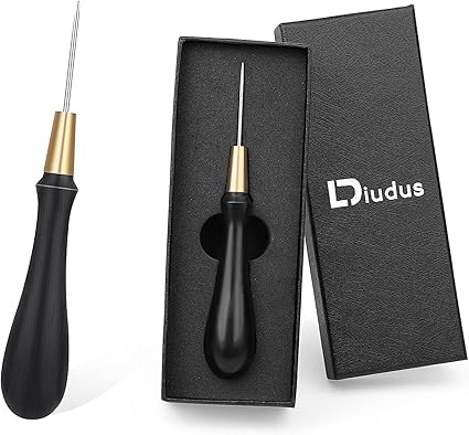 皮革缝纫awl 手工缝纫工具 木制手柄刮花锥工具 用于皮革袋孔diy 手工制作 亚马逊中国 家居