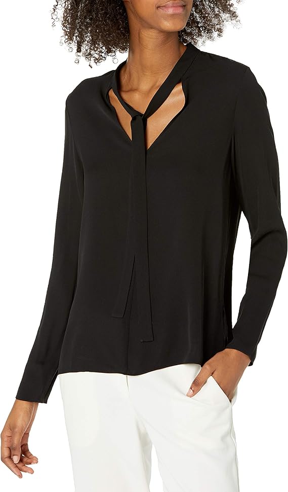 theory 女式经典系带领上衣