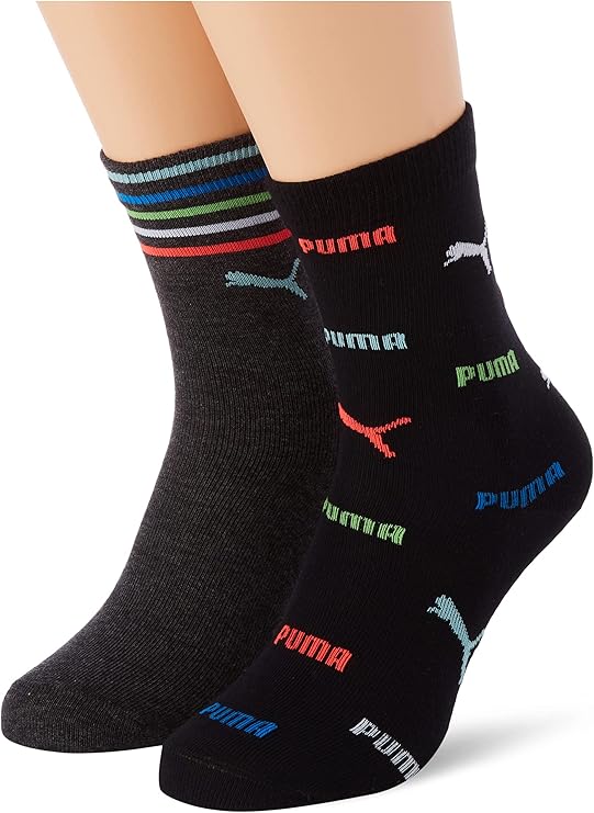 puma 彪马 儿童标志全印花袜 2 双装