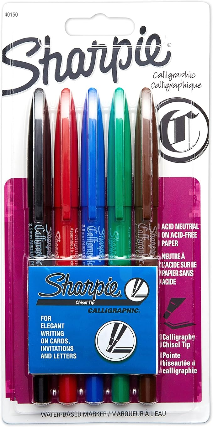 sanford sharpie calligraphic 凿尖水性记号笔 (40150sh)