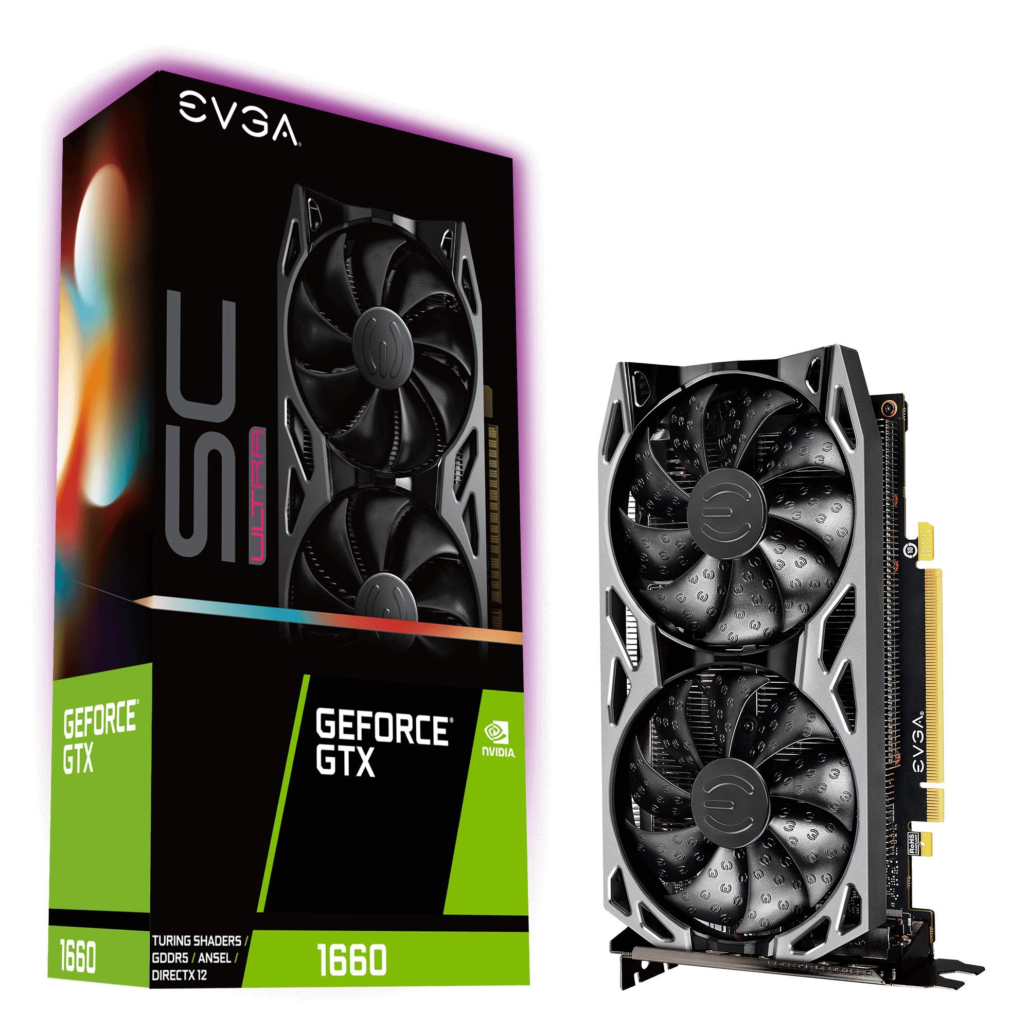 EVGA GeForce GTX 1660 SC Ultra Gaming, 06G-P4-1067-KR, 6GB GDDR5, dual fan