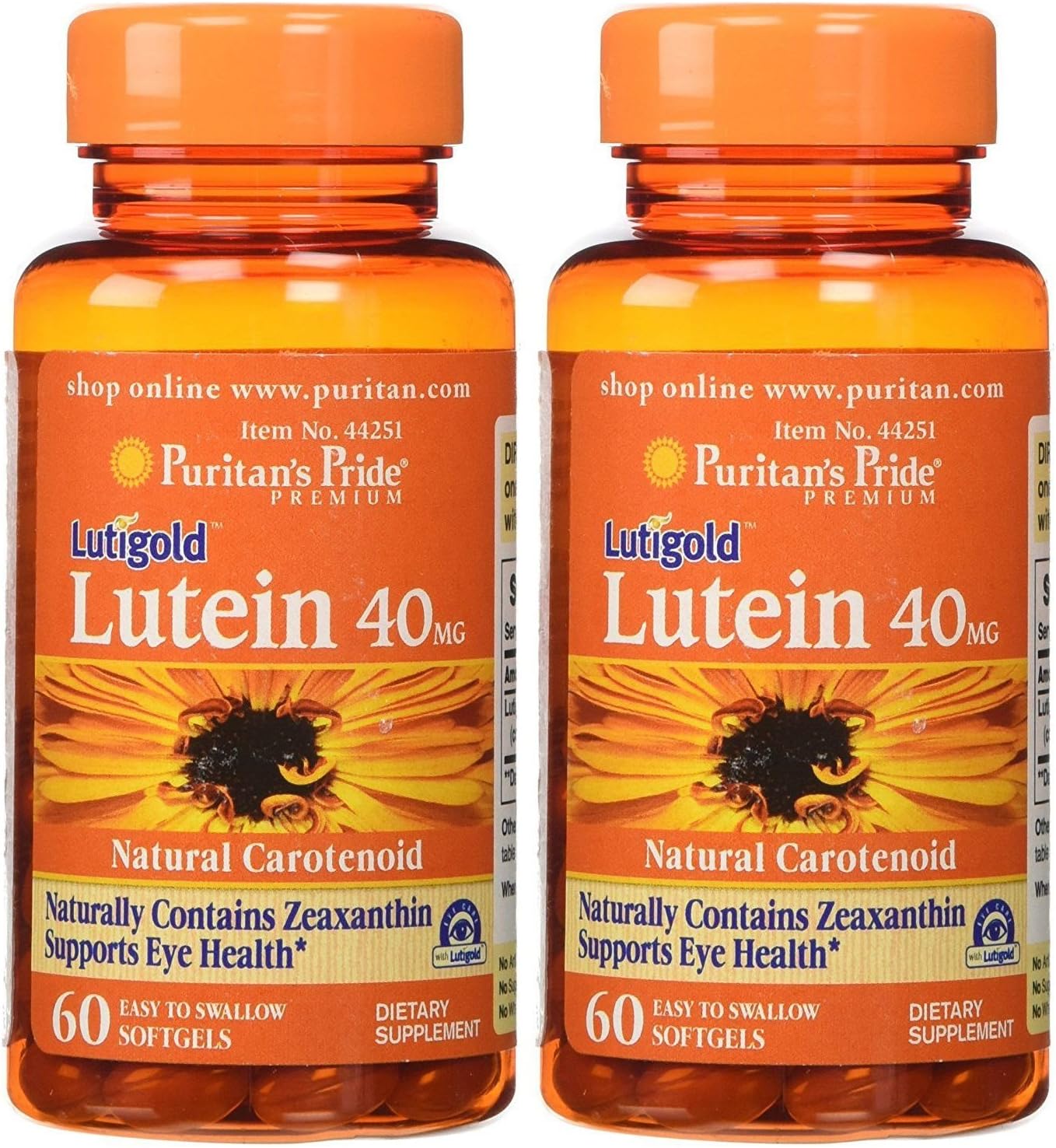 puritans pride普丽普莱 叶黄素40毫克,含玉米黄质-60粒软胶囊2包