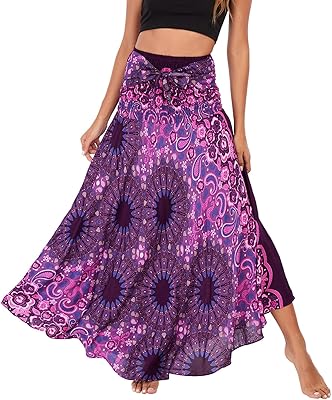 feoya 女式波西米亚吉普赛礼服裙 2 合 1 波西米亚嬉皮士泰国连衣裙