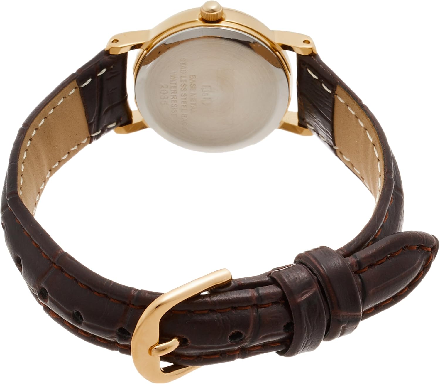 citizen 西铁城 q&q 腕表 falcon 指针式 皮革表带 金色 qa63-103 女