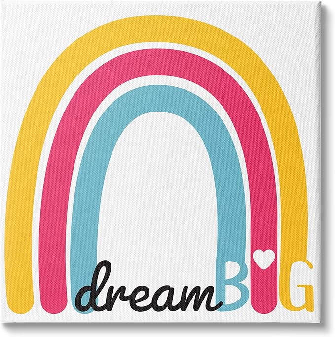 stupell industries dream big phrase 红色黄色蓝色彩虹,由 sd