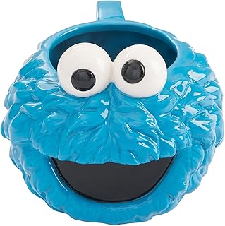 vandor 芝麻街饼干怪兽头形陶瓷汤咖啡杯,20 盎司