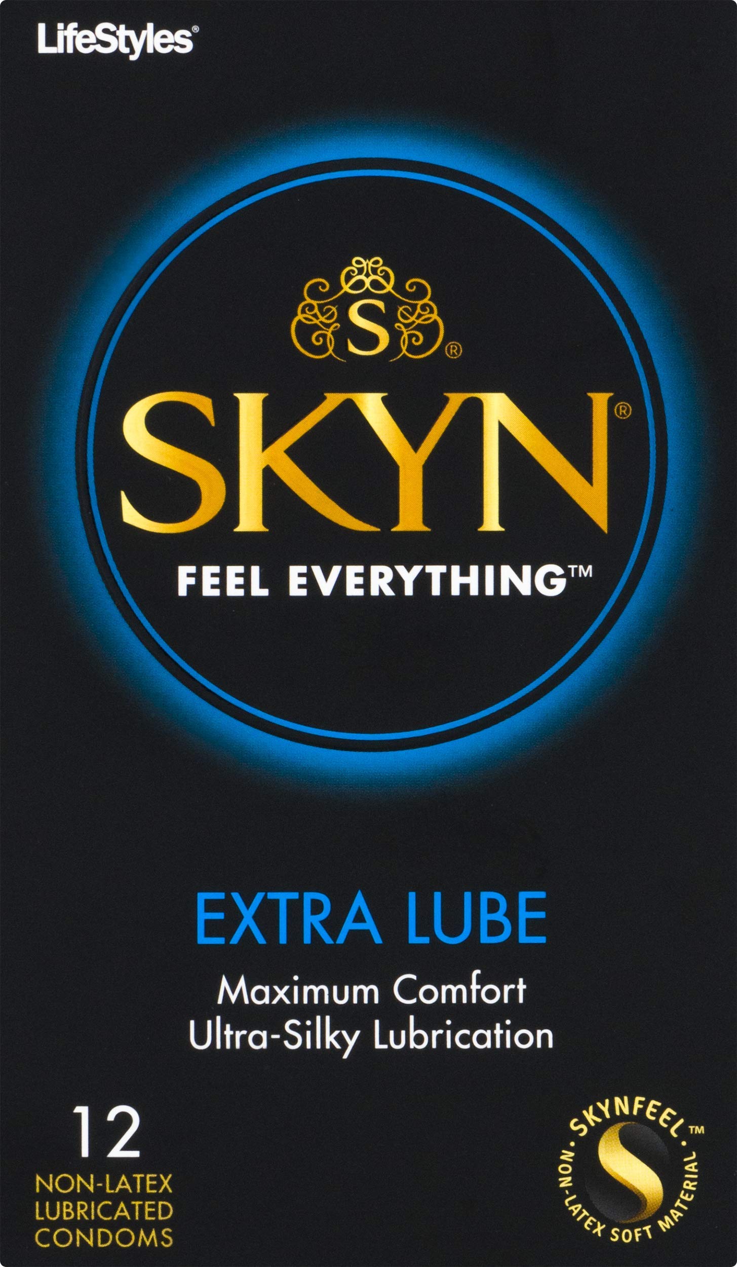 LifeStyles SKYN EXTRA LUBRICATED Condoms - Various Quantities 12, 25, 50, 90 (12 condoms)
