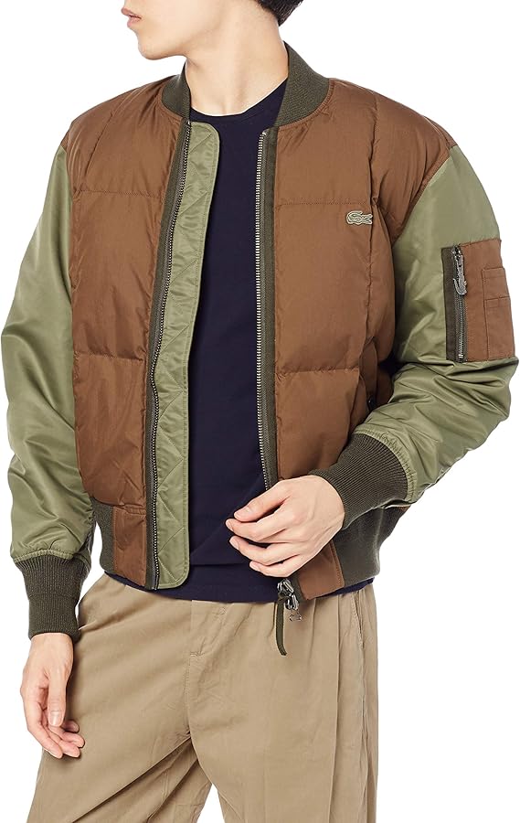 法国鳄鱼 外套 [官方] 防水双色绗缝飞行员夹克 男士