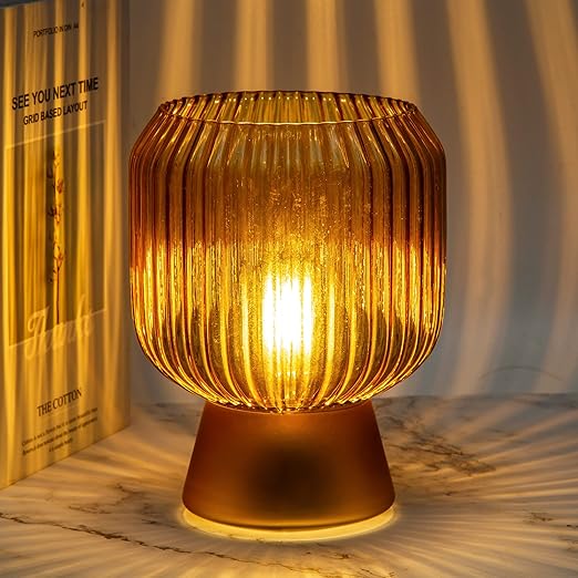 电池供电灯,时尚夜灯定时器,客厅/卧室/走廊/入口灯(琥珀色)