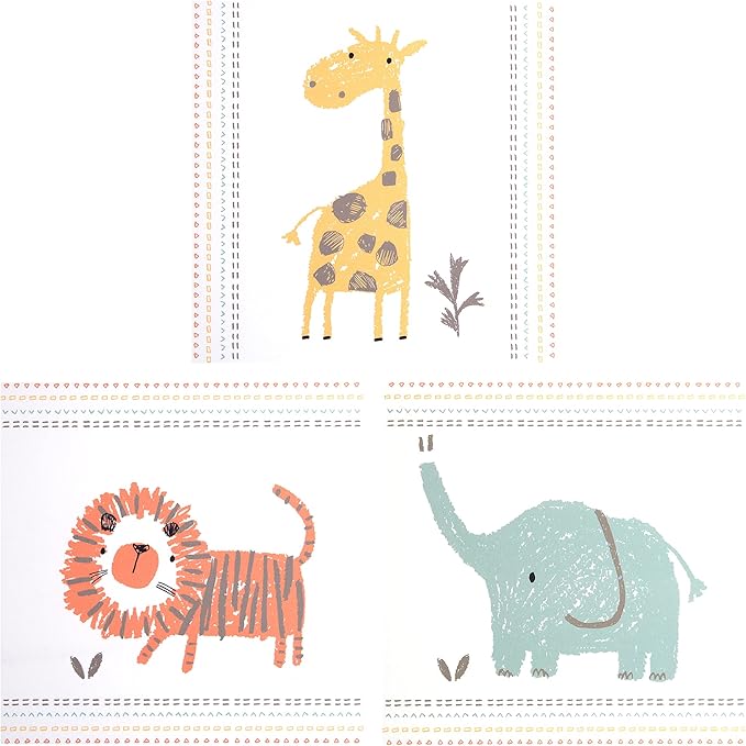 sammy &amp; lou03 蜡笔丛林帆布墙画 3 件套