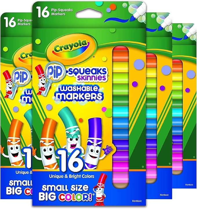crayola pip-squeaks skinnies 可水洗马克笔,每包 16 支(4 支装)