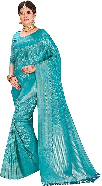 sarees 女式 banarasi 生丝纱丽|印度民族服装 | 排灯节婚礼礼品编织