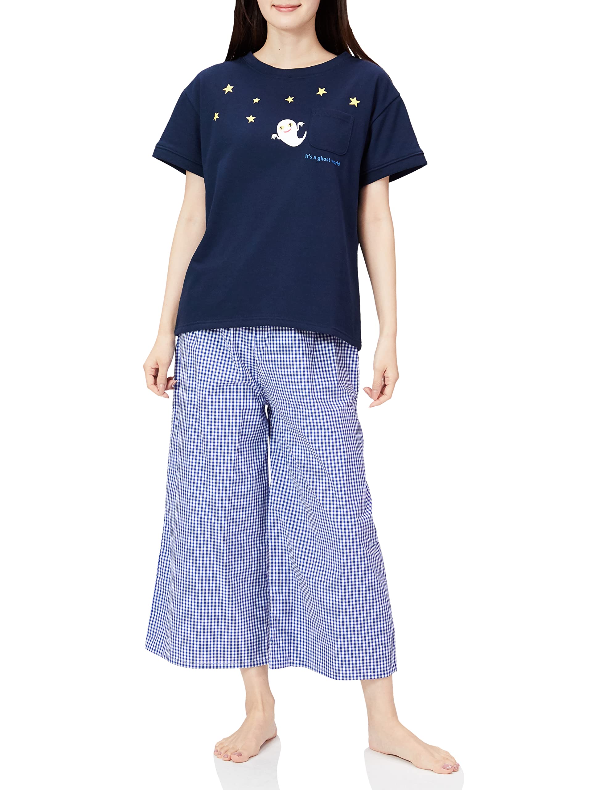[Pegasus Japan] Pajama Set Puppy Puppy Homewear NV Lady Navy Blue M-L, Navy blue, M-L