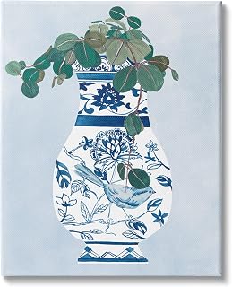stupell industries *藤蔓植物华丽蓝鸟花瓶,由 melissa wang 设计
