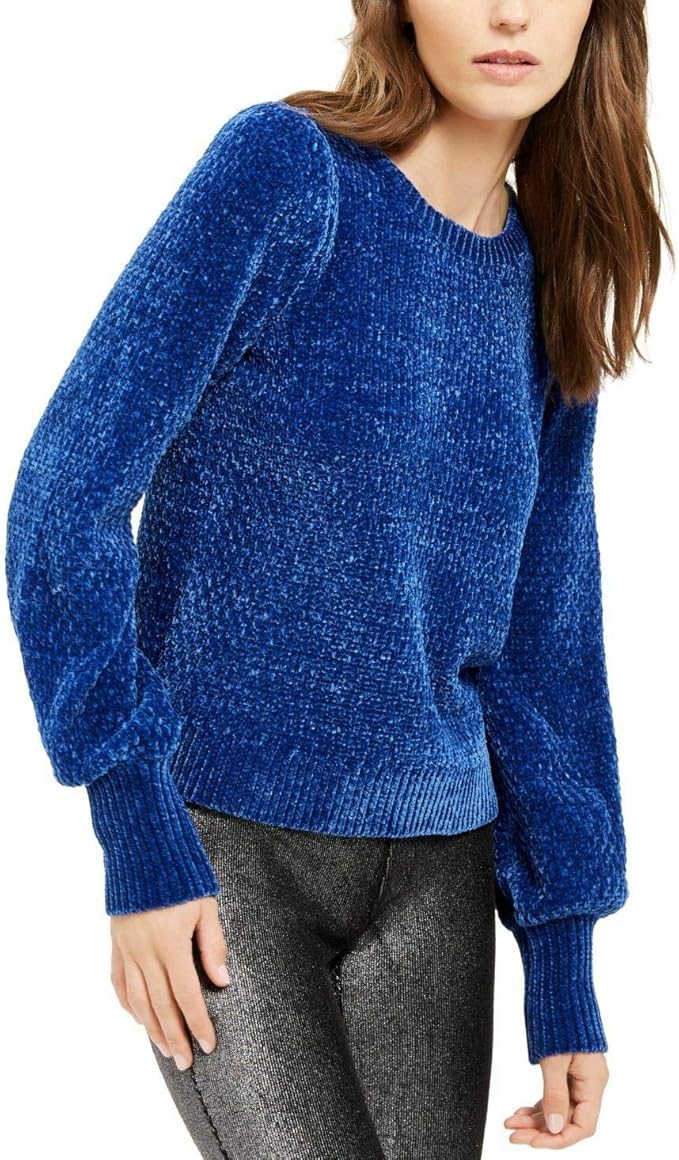 michael kors 迈克高仕 女式 雪尼尔气球袖毛衣 暮光蓝 m 码