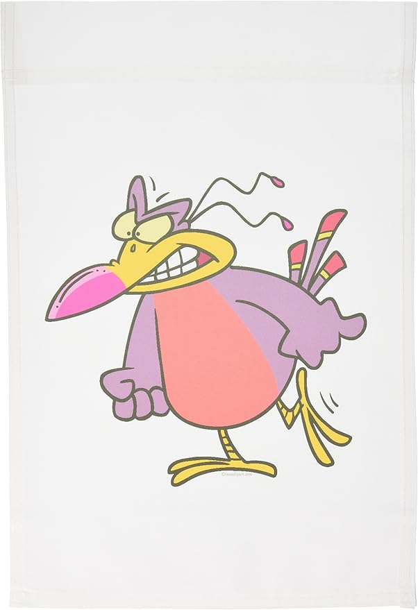 dooni designs 随机卡通 – silly 愤怒 mad 鸟– 旗帜 12 x 18 inch