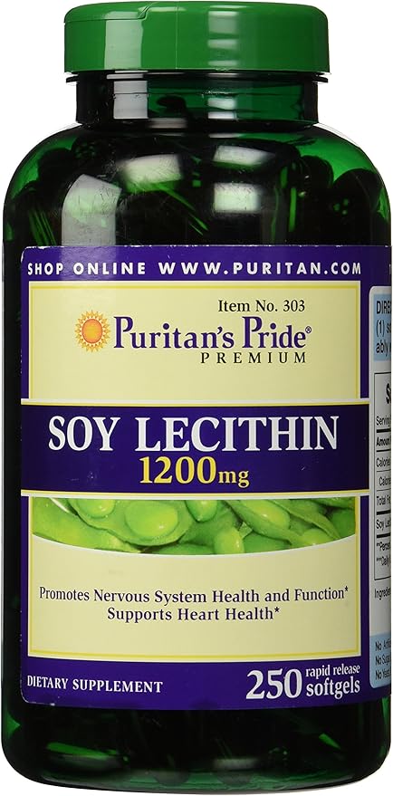 puritans pride 普丽普莱 大豆卵磷脂补充剂,1200毫克,250粒