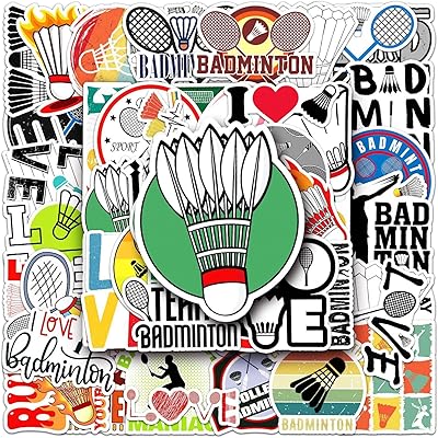 diy 趣味创意装饰青少年派对用品成人(羽毛球贴纸)