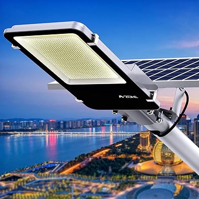1000w 户外太阳能路灯,10000lm 超高亮度黄昏到黎明 led 灯,带运动