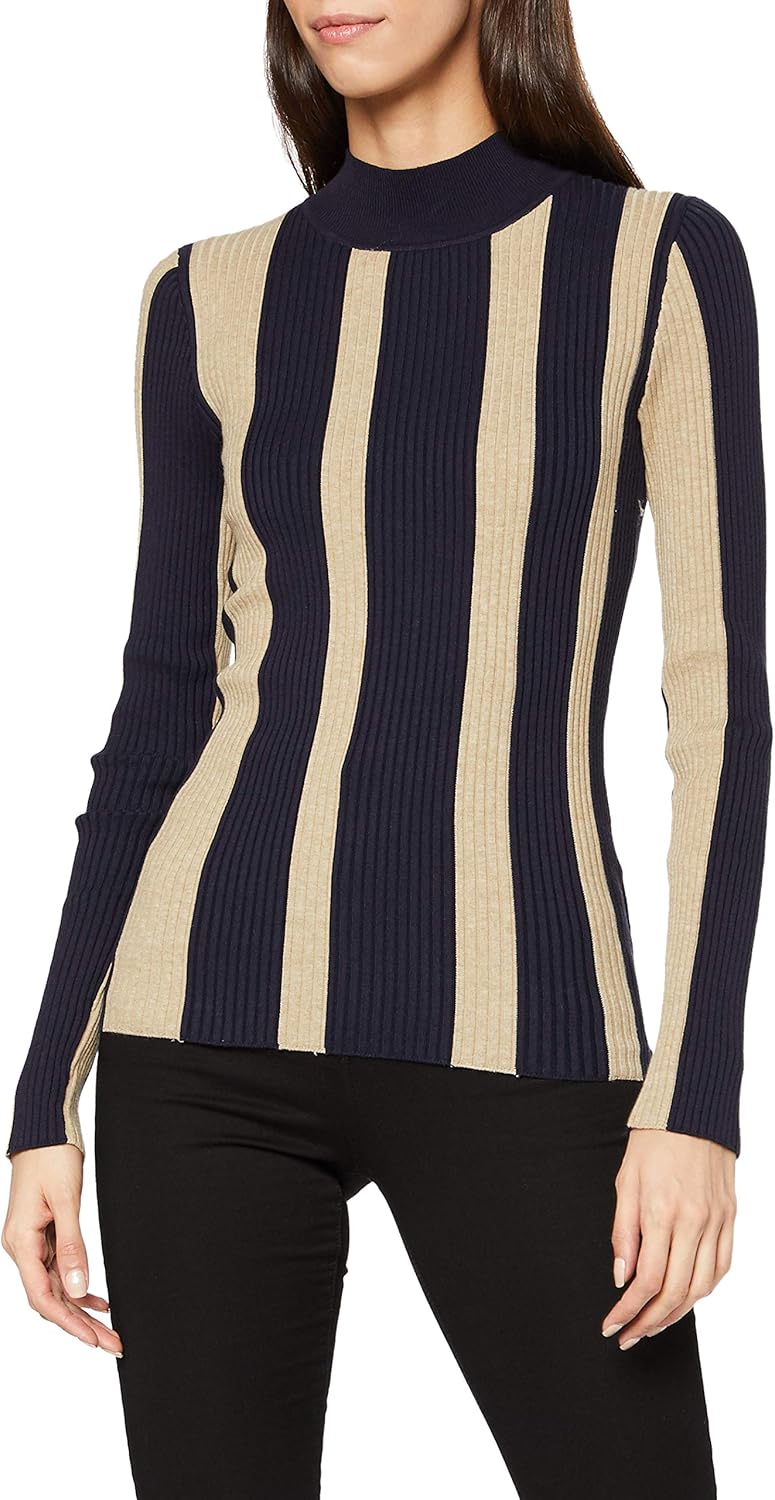 scotch & soda 女士高领罗纹针织套头毛衣