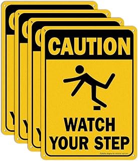 (4 件装) caution watch your step sign *标志牌,25.4 x 17.