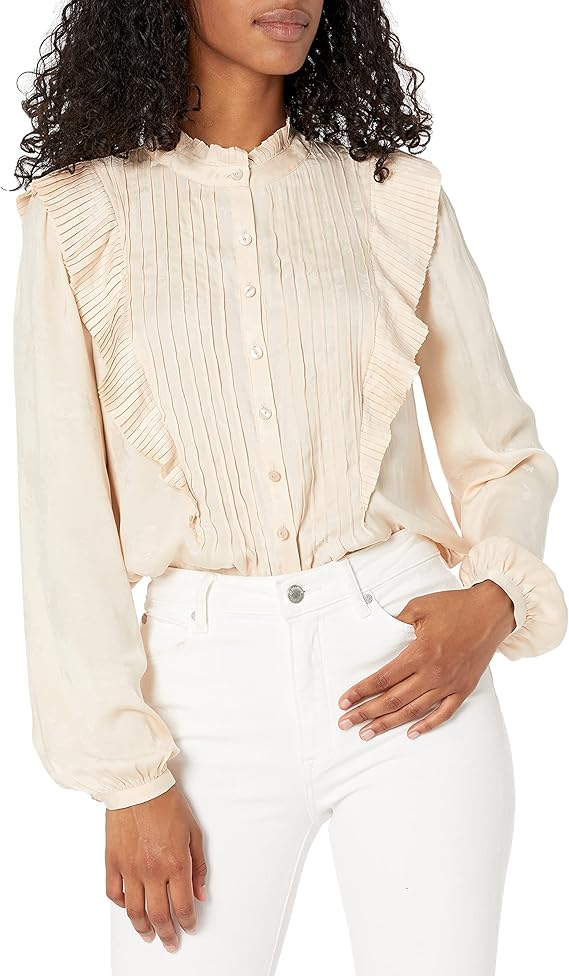 bcbgmaxazria 女式长袖褶皱上衣