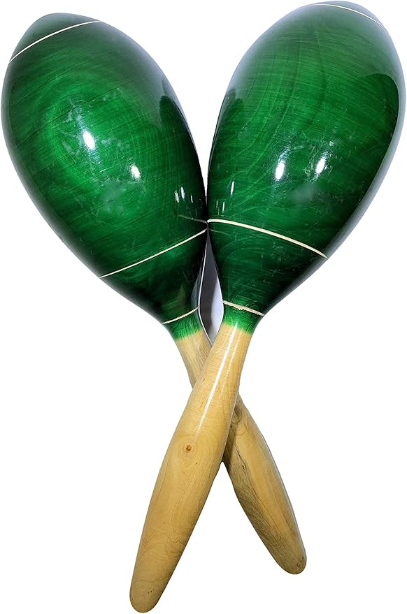 wood percussion green maracas