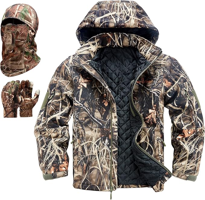 new view 男士狩猎服装,静音防水狩猎服土耳其狩猎夹克和裤子